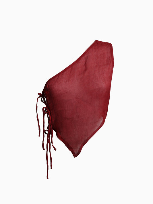 Kiki Plum Silk One Shoulder Top