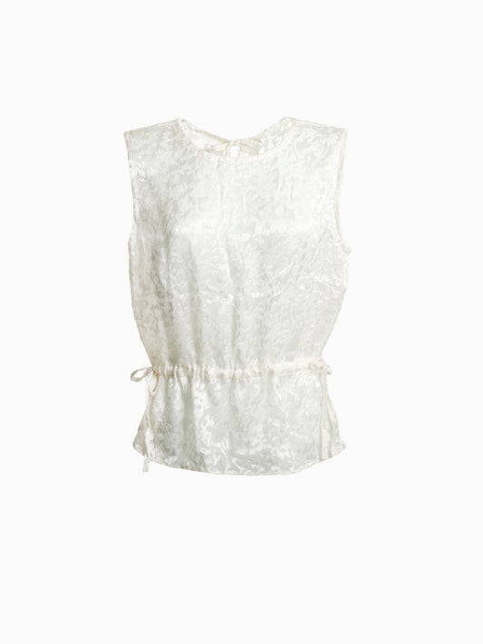 Mei Cloud Silk Tie Waist Top