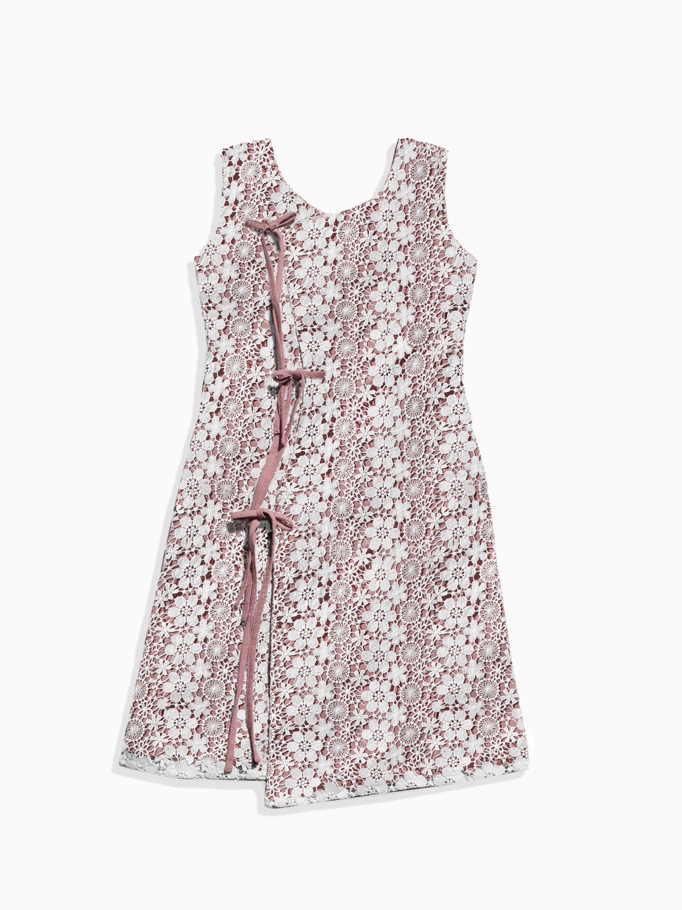 Bao Pink Lace Wrap Dress