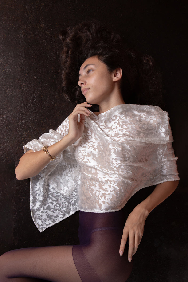 Ocean Cloud Silk Shawl