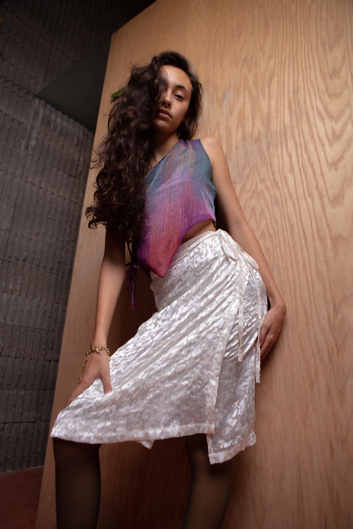 Elsie Cloud Silk Wrap Skirt