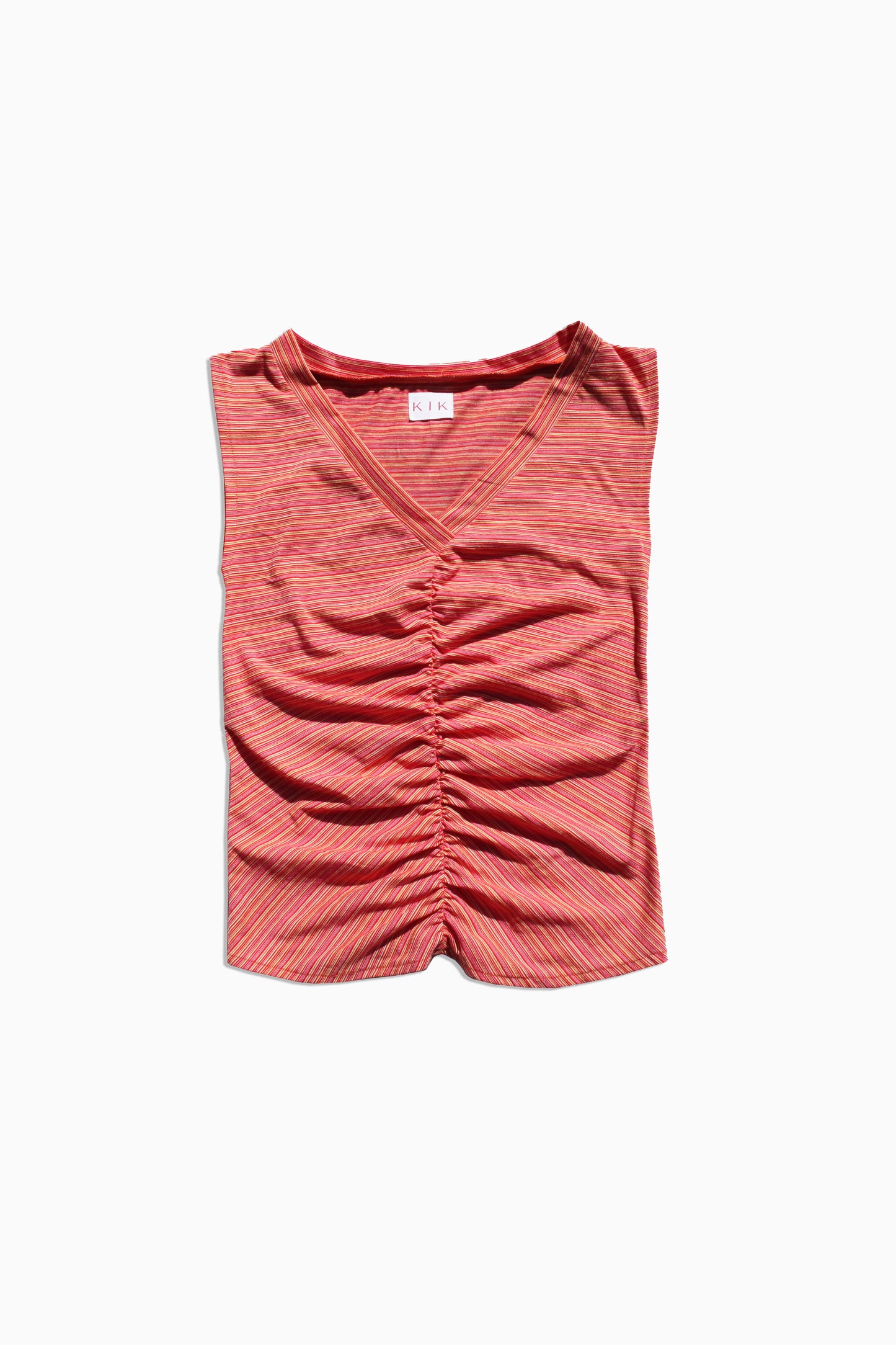 Miya Pink Stripe Ruched Top