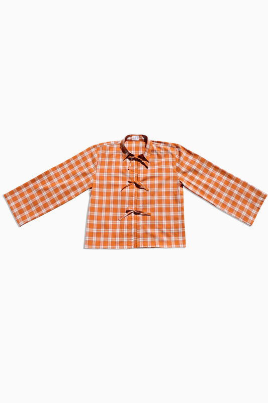 Saam Orange Check Shirt