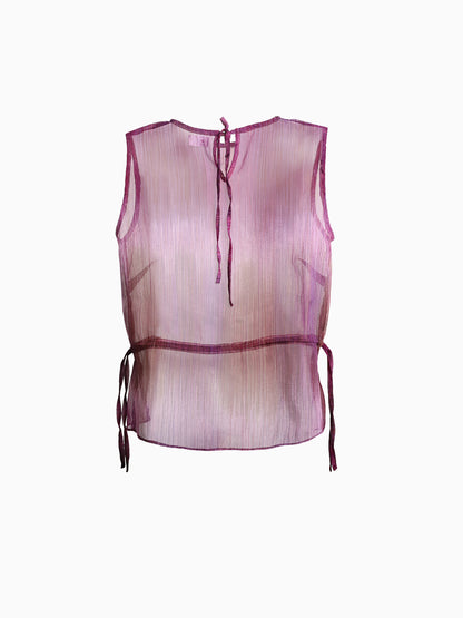 Mei Orchid Silk Tie Waist Top