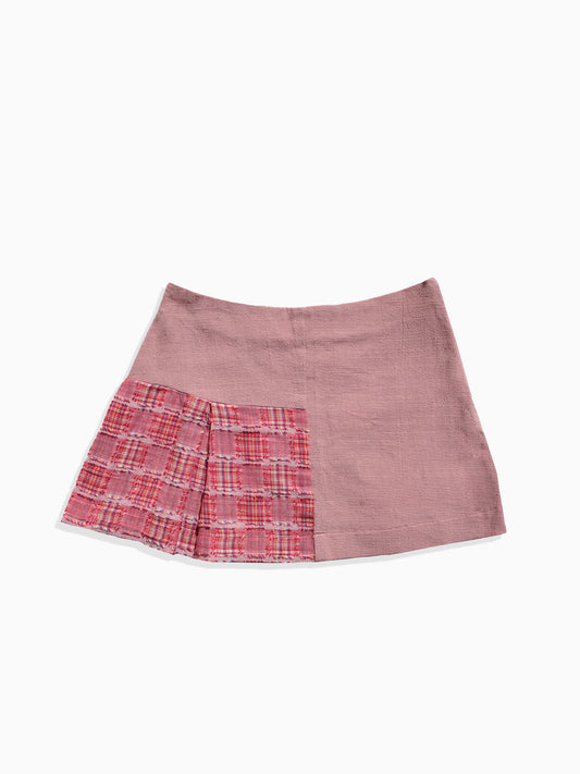 Joon Pink Check Short Skirt