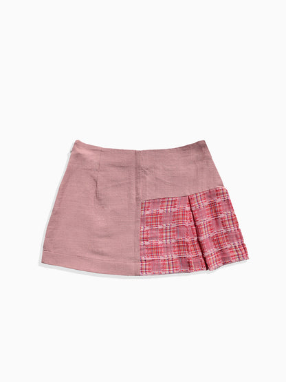 Joon Pink Check Short Skirt