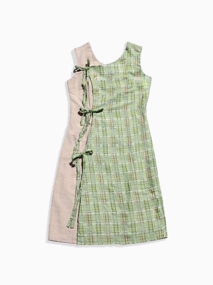 Bao Green Check Wrap Dress