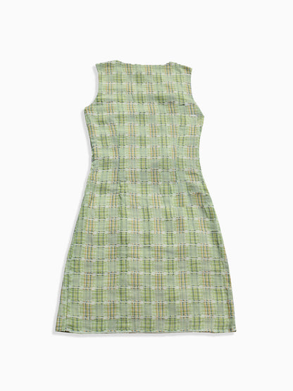 Bao Green Check Wrap Dress