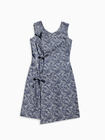 Bao Blue Floral Wrap Dress