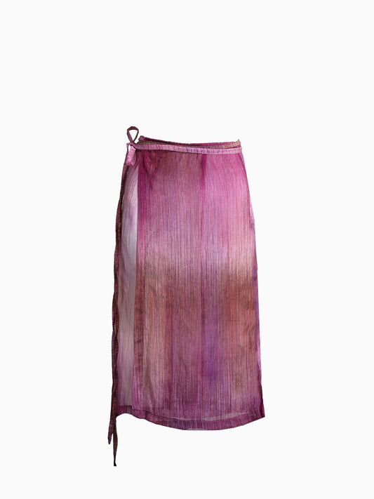 Elsie Orchid Silk Wrap Skirt